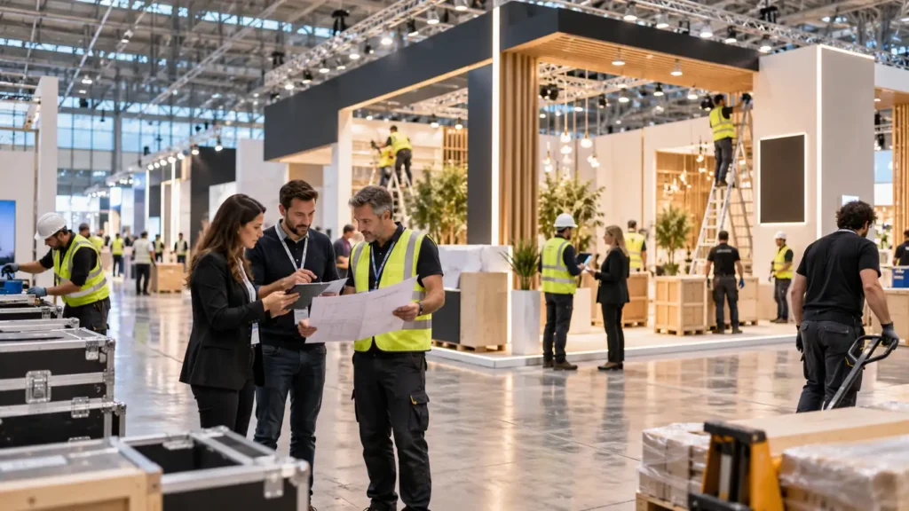 Permisos y coordinación para montaje de stands